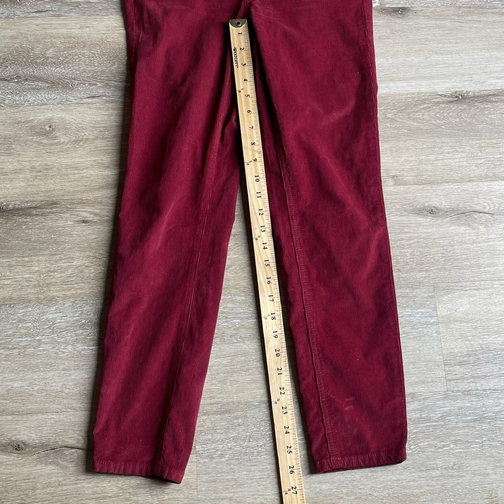 We The Free Corduroy Overalls Women Red Burgundy Boho Stretch Slim Leg Hippie - Picture 5 of 10
